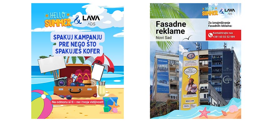 Spakuj kampanju pre nego što spakuješ kofer. Fasadna reklama – da vas svi vide ovog leta.