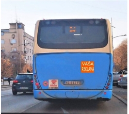 Novi Sad - Promotivne nalepnice na zadnjoj strani autobusa